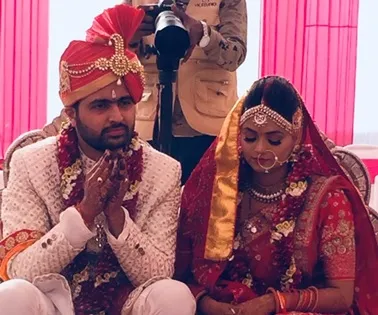 Akshat & Garima on their wedding day