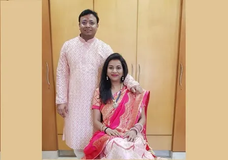 Abhishek & Latika on their wedding day