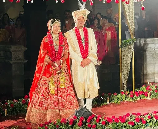 Ashwin & Shriya on their wedding day