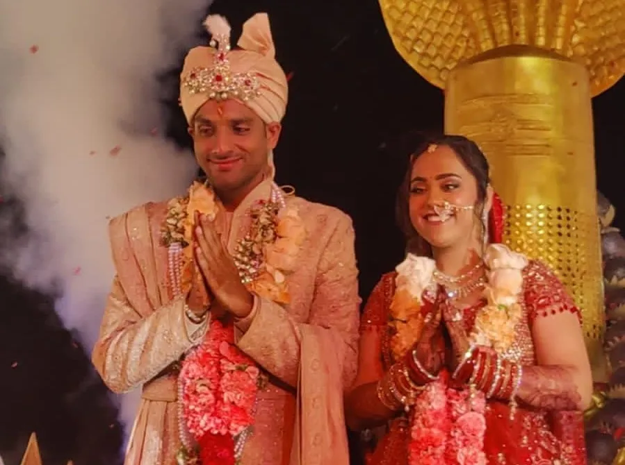 Narayan & Sakshi on their wedding day