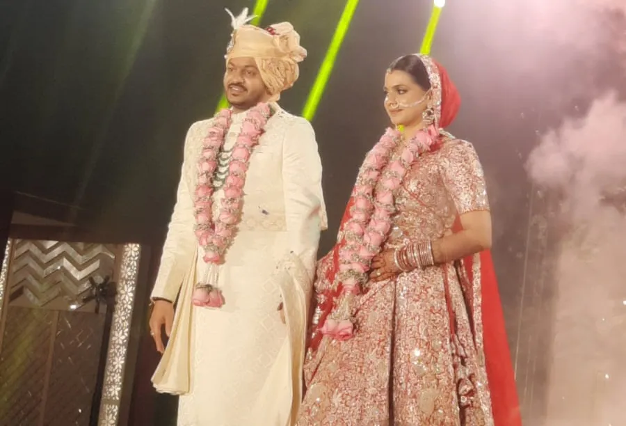 Abhishek & Shruti on their wedding day