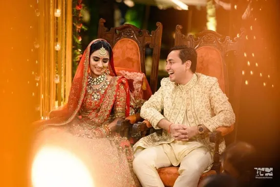 Aditya & Abhilasha on their wedding day