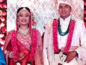 Akshat & Anuja on their wedding day